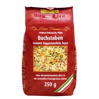 Buchstabensuppennudeln bunt