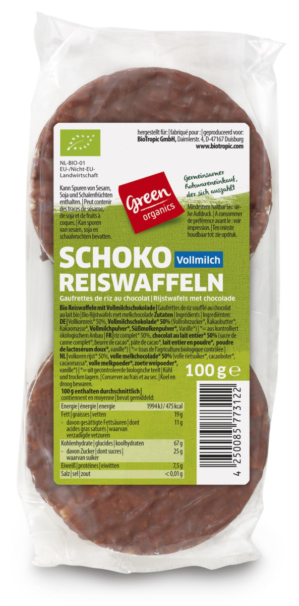 green Schoko-Reiswaffeln